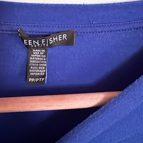 Eileen Fisher Stretch Jersey Tunic XSP PXS XS Petite Cobalt Blue Top Blouse - Picture 3 of 5